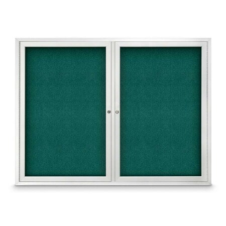 United Visual Products Sliding Door Indoor Enclosed Corkboard, 9 UV9029ACS-BLACK-ULTMAR